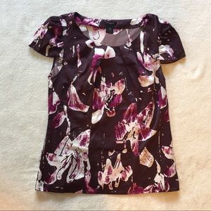 Floral purple Ann Taylor top